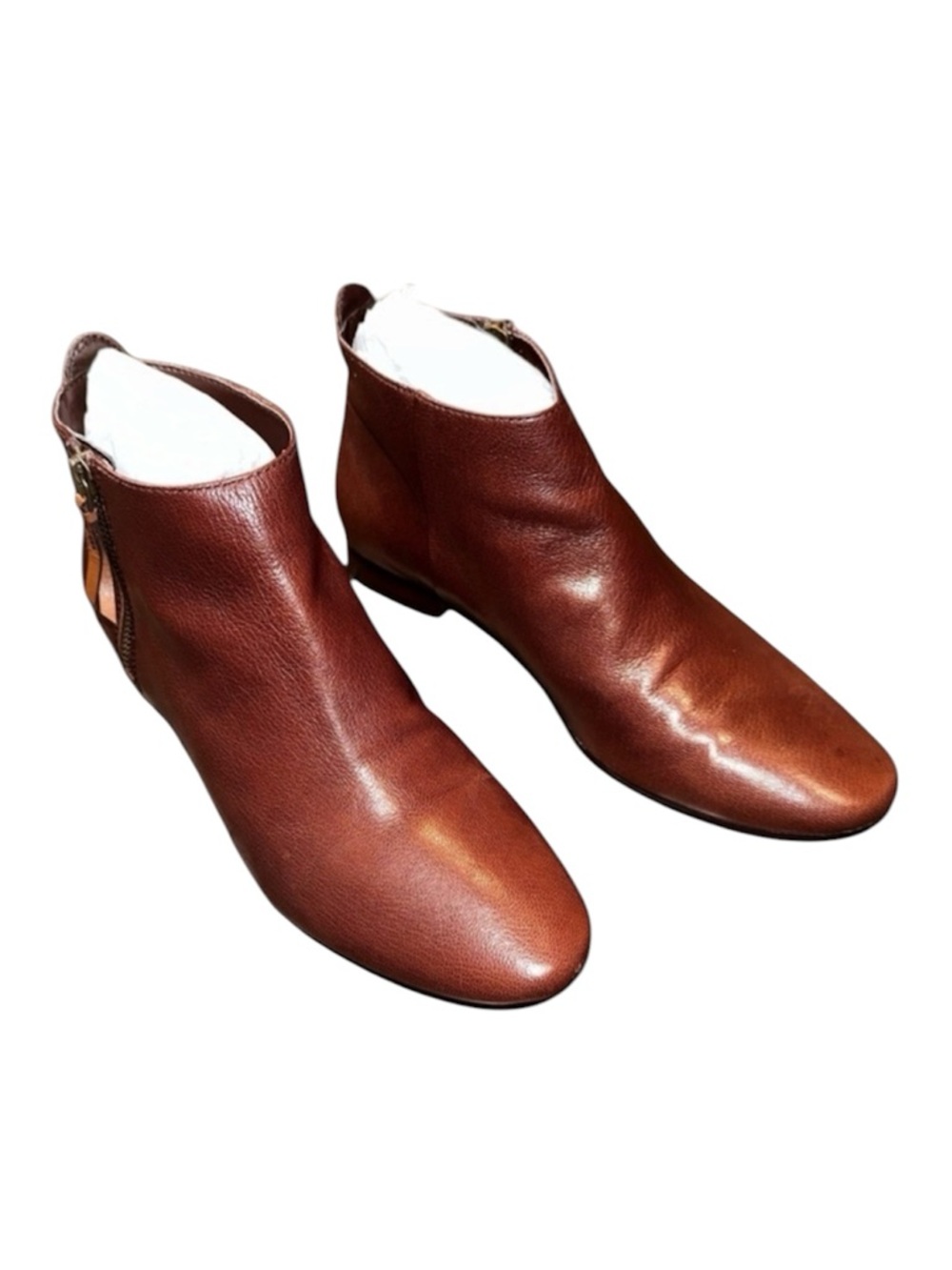 Cole Haan Belmont Leather Ankle Boot Chestnut Brown Minimalist Everyday Size 7.5